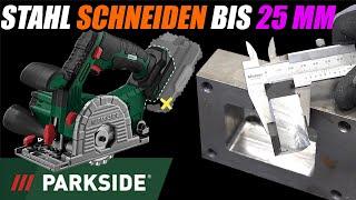 Sie SCHNEIDET 22 mm STAHL! Was soll ich sagen... PARKSIDE Tauchsäge PTS 20-Li B2