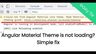  Solved: Could not find Angular Material core theme [Solved]