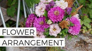 Zinnia + Lisanthus DIY Flower Arrangement from Cut Flower Garden