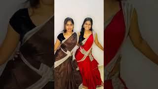 two girls satin saree dance/patli kamariya bole hai hai #satin #reels #viral #shorts