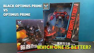 Aoyi Mech Transformers black optimus prime aka nemesis prime vs basic optimus prime