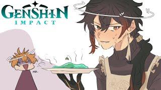 【Genshin Impact】Zhongli makes Childe Mint Slime | Comic Dub