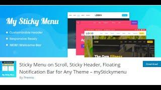 How to add Sticky Menu on Scroll, Sticky Header, Floating Notification Bar for Any Wordpress Theme