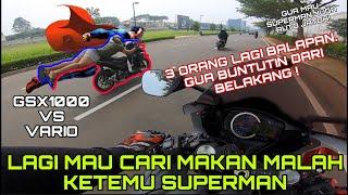 KETEMU SUPERMAN DIJALAN ! KITA IKUTIN KALI YE ? | PURE SOUND ARROW GSX1000R