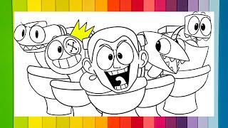 Rainbow Friends Chapter 2 Coloring Pages, But They're SKIBIDI TOILET / Color All Bosses / NCS MUSIC