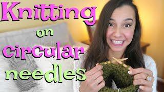 How to knit on circular knitting needles!