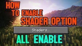 How To Enable Shader Option In Minecraft and use Shaders For All Versions | Hindi | 2021