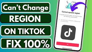 Fixed Can't Change TikTok Region || How To Change Tiktok Country Region