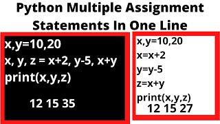 Assigning multiple variables in one line in Python | Multiple Assignment Statement in one Line