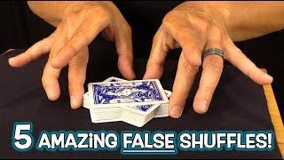 TOP 5 FALSE CARD SHUFFLES!! (Trick Shuffling Revealed!)