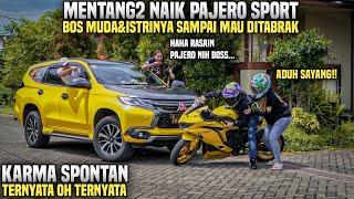 BOS MUDA & ISTRINYA SAMPAI MAU DITABRAK OLEH PASANGAN SOK KARENA NAIK PAJERO SPORT!! Tapi ternyata..