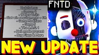 FIVE NIGHTS TD UPDATE (CODES, ARG 1 SHOWCASE, SEASON 4, MENDO, TANGLE) ROBLOX