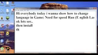 Need For Speed Run change language