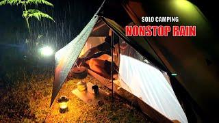 SOLO CAMPING HEAVY RAIN - RELAXING CAMPING RAIN - RAIN SOUNDS ASMR