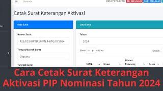 Cara Cetak Surat Keterangan Aktivasi PIP Nominasi Tahun 2024