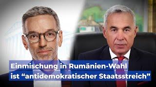 Herbert Kickl: Einmischung in Rumänien-Wahl ist “antidemokratischer Staatsstreich”