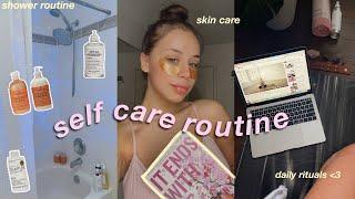 A SELF CARE VLOG | my shower + hygiene routine, hair + beauty routine, yoga, & reading