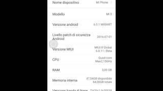 Mi5 aggiornamento Miui 8 Global Developer 6.8.11