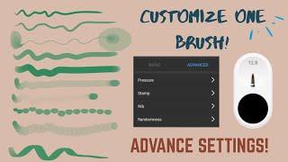 Autodesk Sketchbook Brush Settings Tutorial (Customize One Brush in Advance Settings) || Android