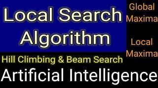 Local Search Algorithm in Artificial Intelligence.  global maxima, global minima