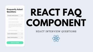 React FAQ Component | React Js Interview Questions | Fronted Interview Experience