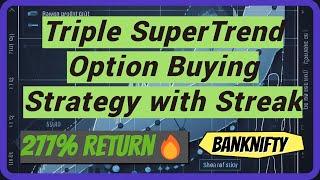 Triple Super Trend Bank Nifty Option Buying Strategy in Zerodha Streak || #SuperTrend #streak