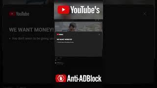 Youtube's NEW Anti-AdBlock Message! #shorts