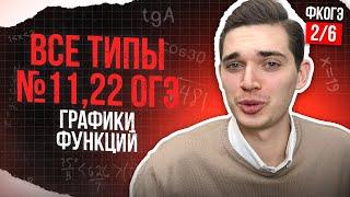 ГРАФИКИ ФУНКЦИЙ из ОГЭ. ВСЕ типы номеров 11, 22. ФИНАЛЬНЫЙ КУРС 2.Онлайн школа EXAMhack