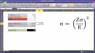 Estimating Sample Size Using Excel