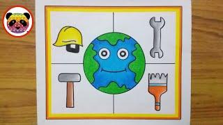 World Labour Day Drawing / World Labour Day Drawing Easy Steps / World Labour Day Poster Drawing