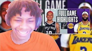 Lvgit Reacts To LAKERS at SPURS | NBA FULL GAME HIGHLIGHTS | November 20, 2022