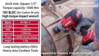 Impact Wrench Cordless 1000 Nm yang terbaik dikelasnya - Keyang Impact Wrench IW18BLH