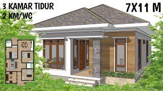 Ide Simpel Rumah 7x11 Meter 3 Kamar Tidur