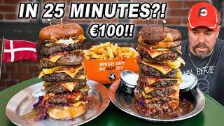 Win €100 by Eating Hungry Dane’s Double 5-Stack Burger Challenge in Copenhagen Within 25 Minutes!!