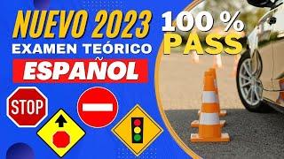 NUEVO 2023 EXAMEN TEORICO DE CONDUCIR.Preguntas y Respuestas en Español.