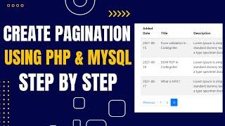 How to Create Pagination in PHP | Pagination with Previous and Next | Pagination using PHP & MYSQL