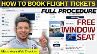 How to book Flight Ticket, Web Checkin & Free Window Seat LIVE BOOKING |  FULL PROCESS
