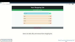 Shopping List React JS App