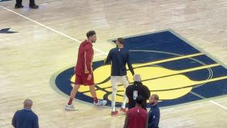 Best friends Tyrese Haliburton and Georges Niang after Pacers-Cavs