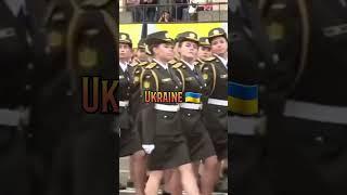 Female military march from different countries‍️ #shorts