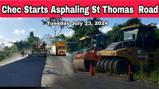 Chec Asphaling Section Of Package 6 St Thomas Road Improvement Ken Jones Highway