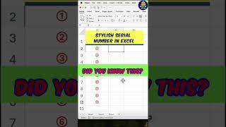 How to Make Stylish Serial Numbers in Excel #excel #shorts