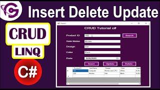 CRUD in C# With SQL Using Linq | Insert Delete Update Search in SQL in C# Linq to SQL Class