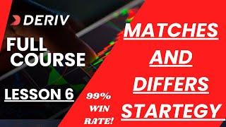 DERIV FULL COURSE;Matches and Differs Strategy- 99% Win Trading Strategy!!!