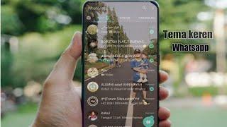 Cara mengganti tema whatsApp menjadi transparan | pake foto sendiri !!