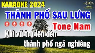 Thành Phố Sau Lưng Karaoke Tone Nam ( Dm ) Âm Thanh Chất Lượng Cao | Trọng Hiếu