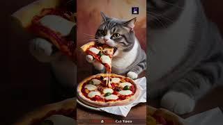 Adorable Fat Cat Enjoys a Deep-Dish Pizza Feast | Cute & Funny Cat Video #Shorts #AI #ShortVideo