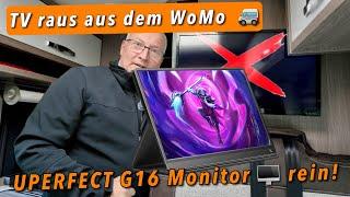 UPERFECT Monitor G16 - USB-C, 120 Hertz, Touchscreen und Akku - Perfekt für unterwegs & im WoMo