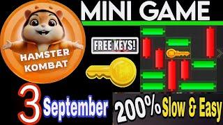 3 September  Puzzle Trick: P2E Hamster Kombat Mini Game Solved, Slow Step!  Plus Daily Cipher