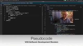 VCE Software Development Revision : Pseudocode